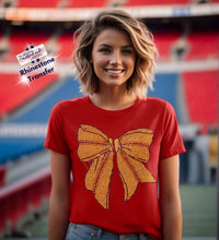 Load image into Gallery viewer, 12" Softball Bow Made To Order Rhinestone Transfer (1-3 Business Day TAT)