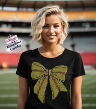 Load image into Gallery viewer, 12" Softball Bow Made To Order Rhinestone Transfer (1-3 Business Day TAT)