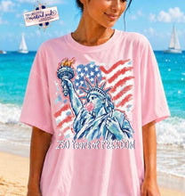 Load image into Gallery viewer, 250 Years of Freedom Lady Liberty Watercolor DTF Transfer | Adult and Youth (325 HOT Peel)
