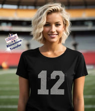 Load image into Gallery viewer, 8” One Color Jersey Number Made To Order Rhinestone Transfer (1-3 Business Day TAT)