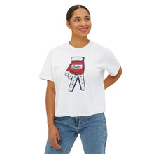 Load image into Gallery viewer, Ballin Baseball Glove Women's Boxy Tee — Vintage Baseball Mom Crop Shirt