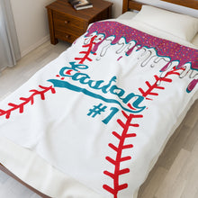 Load image into Gallery viewer, Baseball Cotton Candy Drip Velveteen Plush Blanket — Ultra-Soft Cozy Sports Throw, Baseball Mom, Baseball Gift