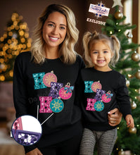 Load image into Gallery viewer, Boho Ho Ho Ho Ornament Faux Sequin Embroidery DTF Transfer (300 HOT PEEL) | Ships 3-7 Business Days