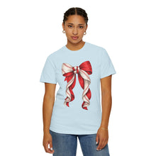 Load image into Gallery viewer, Coquette Baseball Bow Comfort Colors T-Shirt- Baseball Mom