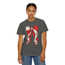 Load image into Gallery viewer, Coquette Baseball Bow Comfort Colors T-Shirt- Baseball Mom