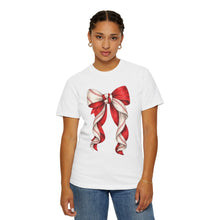 Load image into Gallery viewer, Coquette Baseball Bow Comfort Colors T-Shirt- Baseball Mom