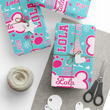 Load image into Gallery viewer, Custom Pet Christmas Dog Bone Festive Wrapping Paper- Personalized Pet Photo + Name, Christmas Gift Wrap, Personalized Wrapping Paper