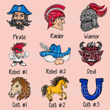 Load image into Gallery viewer, Customizable Faux Glitter Football Cheer Mascot DTF Transfer (300 HOT PEEL) | Ships 3-7 Business Days