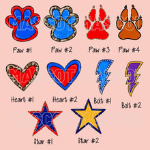 Load image into Gallery viewer, Customizable Faux Glitter Football Cheer Mascot DTF Transfer (300 HOT PEEL) | Ships 3-7 Business Days