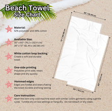 Load image into Gallery viewer, Customizable Retro Palm Tree Beach Towel - Personalized Pool Towel, Summer Gift, Preppy Girl Towel