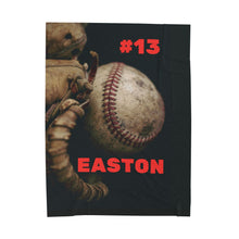 Load image into Gallery viewer, Customizable Vintage Baseball Plush Blanket- Baseball Gift, Team Gift, Personalized Baseball Blanket