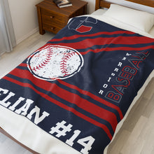 Load image into Gallery viewer, CYS Baseball Velveteen Plush Blanket