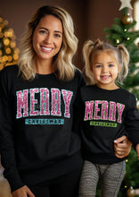 Load image into Gallery viewer, Faux Glitter Merry Christmas DTF Transfer (300 HOT PEEL) | Ships 3-7 Business Days