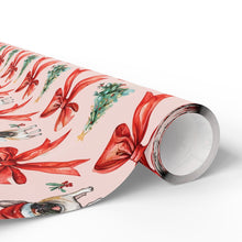 Load image into Gallery viewer, French Bulldog and Red Bow Christmas Festive Wrapping Paper, Christmas Gift Wrap, Holiday Decor, Unique Gift Presentation, Seasonal Wrapping Supplies