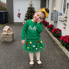 Load image into Gallery viewer, Girls Christmas Clothing Outfits Long Sleeve Embroidery Pullover Sweatshirts Tulle Skirts Headband | Infant Toddler Girls