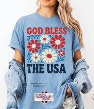 Load image into Gallery viewer, God Bless The USA Floral DTF Transfer | Adult and Youth (325 HOT Peel)