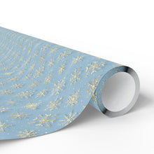 Load image into Gallery viewer, Gold Glitter Snowflakes Christmas Festive Wrapping Paper, Christmas Gift Wrap, Holiday Decor, Unique Gift Presentation, Seasonal Wrapping Supplies