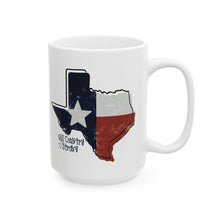 Load image into Gallery viewer, Hill Country Strong Distressed Texas Flag Coffee Cup | Hill Country Flood Relief Ceramic Mug | Donations to Texas Hill Country | 11oz & 15oz Options