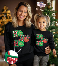 Load image into Gallery viewer, Ho Ho Ho Ornament Faux Sequin Embroidery DTF Transfer (300 HOT PEEL) | Ships 3-7 Business Days