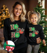 Load image into Gallery viewer, Ho Ho Ho Ornament Faux Sequin Embroidery DTF Transfer (300 HOT PEEL) | Ships 3-7 Business Days