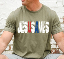 Load image into Gallery viewer, Jesus Saves USA Clear Film DTF Transfer | Adult | Youth (325 Hot Peel)