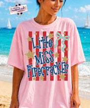 Load image into Gallery viewer, Little Miss Firecracker Stars DTF Transfer | Adult and Youth (325 HOT Peel)