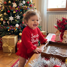 Load image into Gallery viewer, Newborn Baby Christmas Sweaters Rompers Letter Santa Claus Embroidery Crewneck Long Sleeve Knitted Jumpsuits