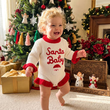 Load image into Gallery viewer, Newborn Baby Christmas Sweaters Rompers Letter Santa Claus Embroidery Crewneck Long Sleeve Knitted Jumpsuits