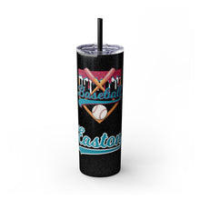 Load image into Gallery viewer, Personalized Baseball Ice Cream Drip Skinny Tumbler - 20oz Sports Cup Gift for Baseball Mom, Game Day Team Fan, Custom Straw Cup, Baseball