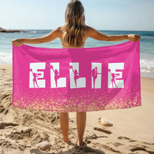 Load image into Gallery viewer, Personalized Cheerleader Beach Towel - Summer Accessory, Gift for Cheerleader, Cheer Mom - Sports Towel, Poolside Towel