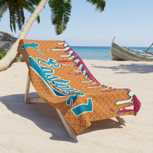 Load image into Gallery viewer, Personalized Ice Cream Drip Baseball Beach Towel, Summer Accessory, Gift for Baseball Player, Baseball Mom, Sports Towel, Poolside Towel