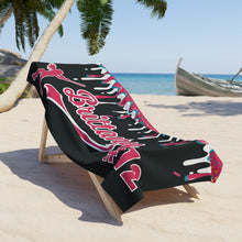 Load image into Gallery viewer, Personalized Ice Cream Drip Softball Beach Towel, Summer Accessory, Gift for Softball Player, Softball Mom, Sports Towel, Poolside Towel