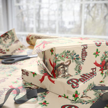 Load image into Gallery viewer, Personalized Pet Christmas Wreath Festive Wrapping Paper, Christmas Gift Wrap, Holiday Decor, Unique Gift Presentation, Seasonal Wrapping Supplies
