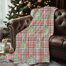 Load image into Gallery viewer, Personalized Plaid and Christmas Tree Doodle Velveteen Plush Blanket - Soft Floral Throw, Christmas Home Decor, Gift for Her, Customized Holiday