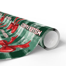 Load image into Gallery viewer, Personalized Preppy Christmas Plaid and Bow Wrapping Paper- Christmas Gift Wrap, Custom Name Holiday Gift Wrap, Seasonal Wrapping Supplies