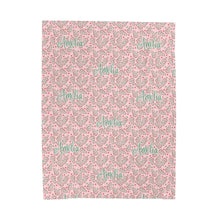 Load image into Gallery viewer, Personalized Preppy Christmas Snack Cake Velveteen Plush Blanket - Soft Throw, Christmas Home Decor, Gift for Her, Customized Holiday, Christmas Tree