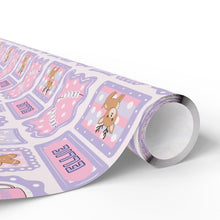 Load image into Gallery viewer, Personalized Purple and Pink Christmas Reindeer and Gingerbread Wrapping Paper- Christmas Gift Wrap, Custom Name Holiday Gift Wrap, Seasonal Wrapping Supplies