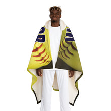 Load image into Gallery viewer, Personalized Softball Hooded Sherpa Fleece Blanket, Softball Blanket, Softball Player Gift, Softball Coach, Softball Mom Gift, Softball Team