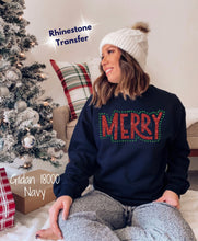 Load image into Gallery viewer, PO SHIPS 11/15 Screen Print and Rhinestone Transfer | Merry Glitter Green Stone