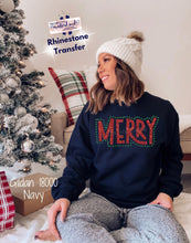 Load image into Gallery viewer, PO SHIPS 11/15 Screen Print and Rhinestone Transfer | Merry Glitter Green Stone