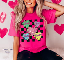 Load image into Gallery viewer, PO SHIPS 1/15 You Are Retro Candy Hearts Clear Film DTF Transfer | Adult Youth (325 HOT Peel)