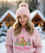 Load image into Gallery viewer, PO SHIPS 11/6 Merry and Bright Christmas Trees Clear Film DTF Transfer (325 HOT Peel)