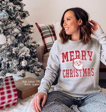 Load image into Gallery viewer, PO SHIPS 11/6 Merry Christmas Santa Distressed Clear Film DTF Transfer | Adult and Youth (325 HOT Peel)