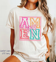 Load image into Gallery viewer, PO SHIPS 2/26 Coquette Amen Clear Film DTF Transfer (325 HOT Peel)