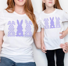 Load image into Gallery viewer, PO SHIPS 3/5 Screen Print Transfer | Checkered Bunnies | Adult Youth (325 Hot Peel)