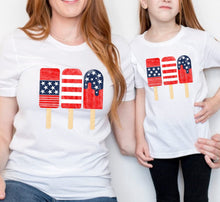 Load image into Gallery viewer, PO SHIPS 4/11 Red White Blue Popsicles Clear Film DTF Transfer | Adult | Youth (325 Hot Peel)