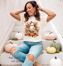 Load image into Gallery viewer, PO SHIPS 9/11 Clear Film DTF Transfer | Fall Floral Ghost (325 HOT Peel)