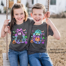 Load image into Gallery viewer, PO SHIPS 9/25 Clear Film DTF Transfer | YOUTH Bright Boy or Girl Ghost (325 HOT Peel)