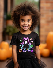 Load image into Gallery viewer, PO SHIPS 9/25 Clear Film DTF Transfer | YOUTH Bright Boy or Girl Ghost (325 HOT Peel)