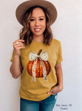 Load image into Gallery viewer, PO SHIPS 9/4 Clear Film DTF Transfer | Coquette Lace Bow Pumpkin (325 HOT Peel)